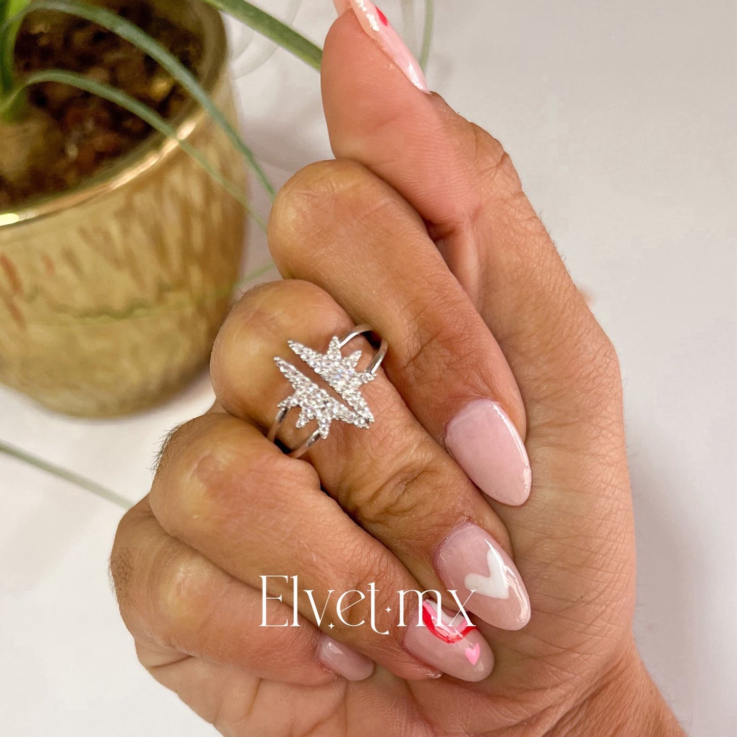 Anillo estrella de David plata